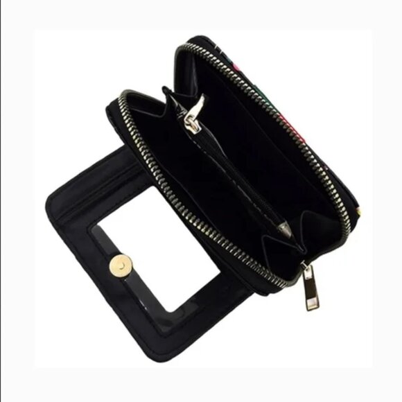 Pearl Queen Bee Graffiti Zip Around Bi-fold Wallet - Picture 2 of 3